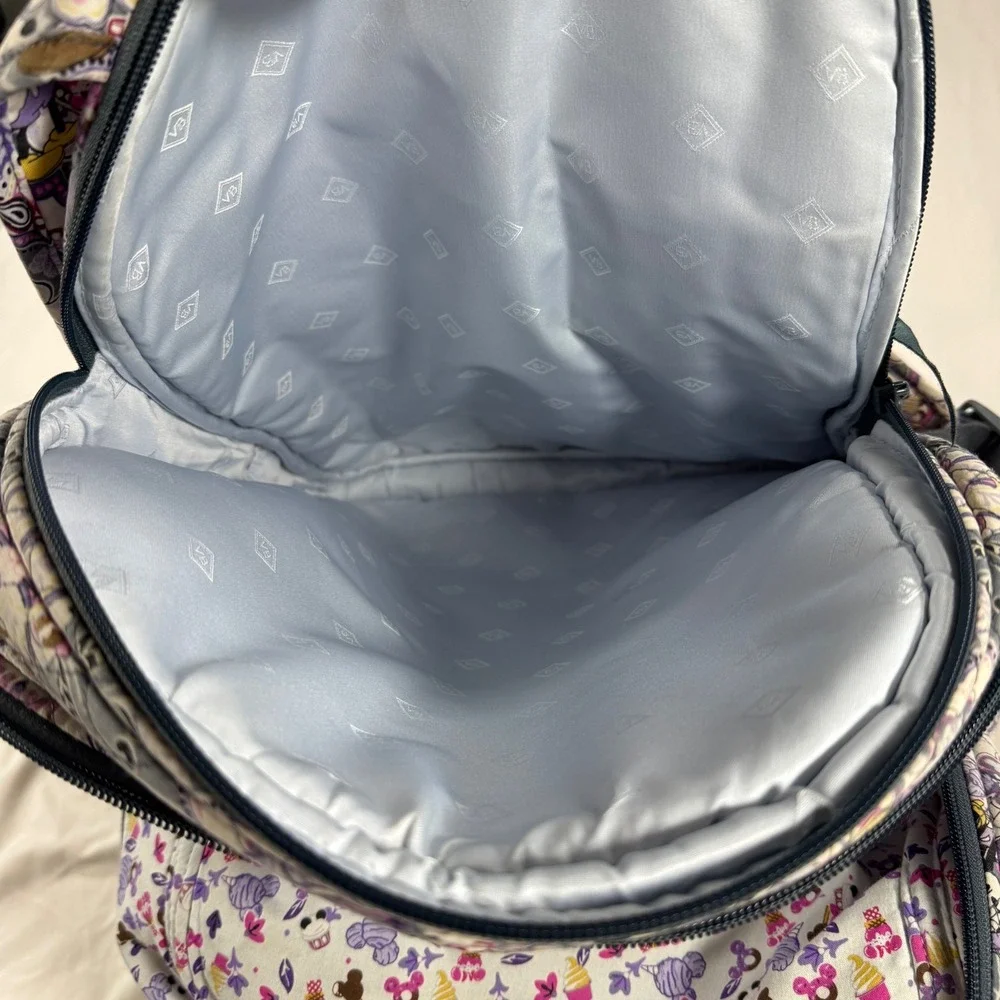 Vera Bradley Disney Mickey Paisley Celebration Quilted Backpack Purple Grey